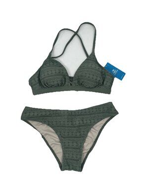 Cupshe Green Bikini Sz XS NWT Island Girl Tropical Beach Vacation Poolside